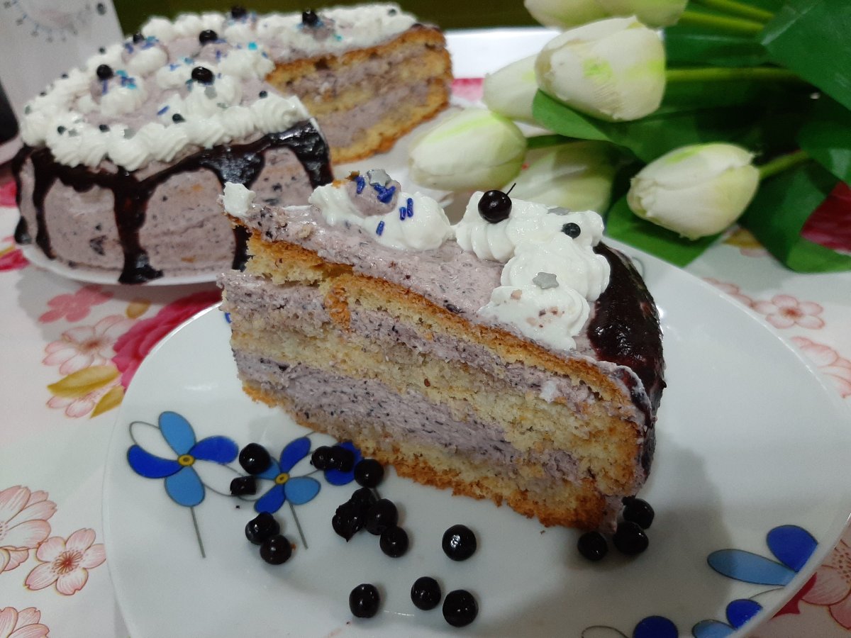 Tort cu crema de branza si afine